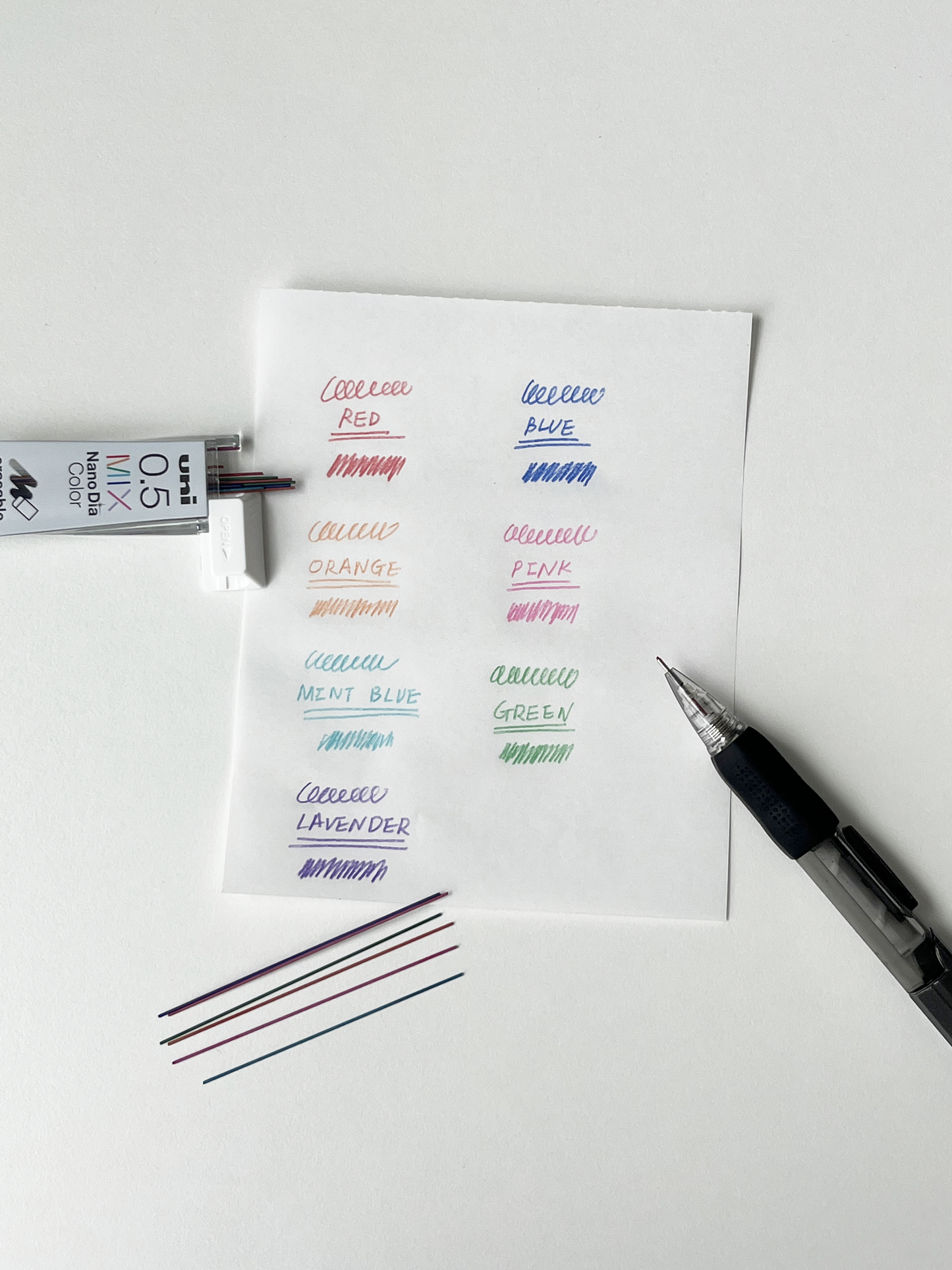 Uni Nano Dia Color Erasable Lead 0.5mm (Mix)