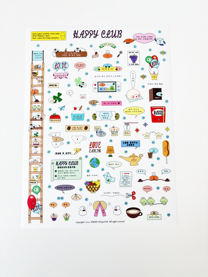 Hand in glove Happy club sticker