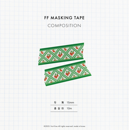Green Vintage Check Washi Tape