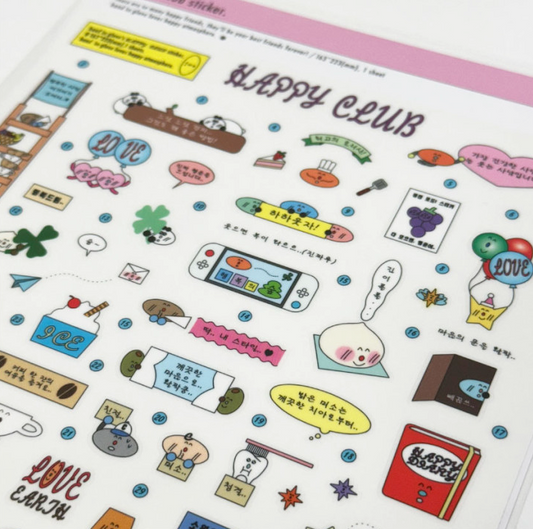 Happy club sticker hand in glove