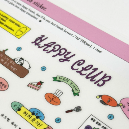 Happy club sticker hand in glove