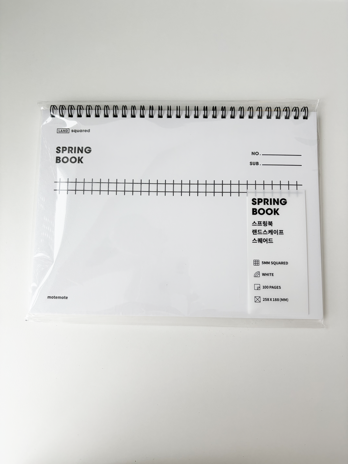 Motemote Squared Notebook Landscape 5mm Grid