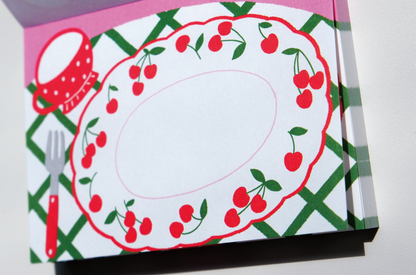 Fruit Tableware Memo Pad - Cherry Plate