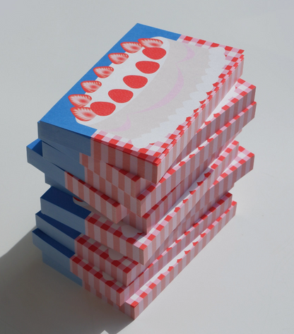 Fruit Dessert Memo Pad- Happy Strawberry Cake