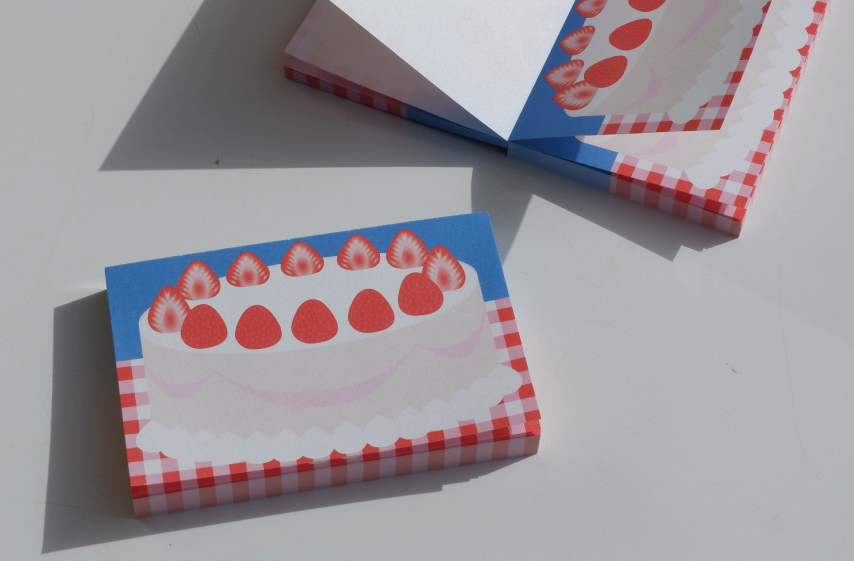 Fruit Dessert Memo Pad- Happy Strawberry Cake