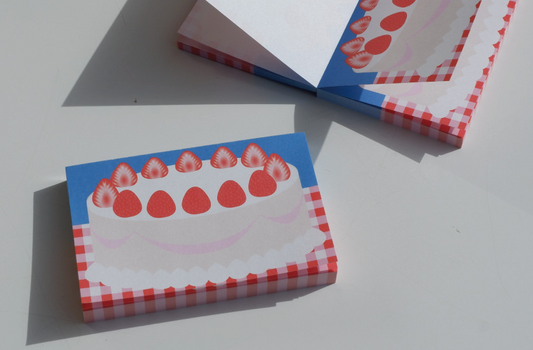 Fruit Dessert Memo Pad- Happy Strawberry Cake
