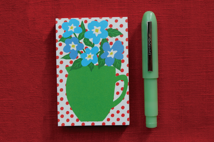Vase of Bloom Memo Pad – Blue Flower