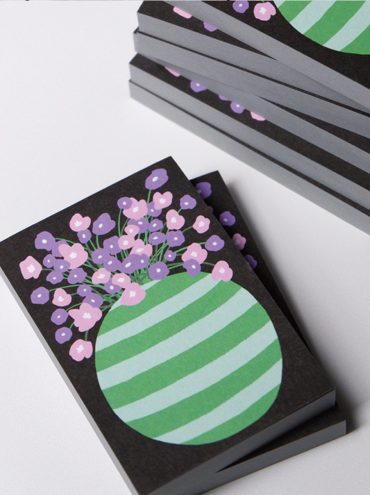 Vase of Bloom Memo Pad – Purple Flower
