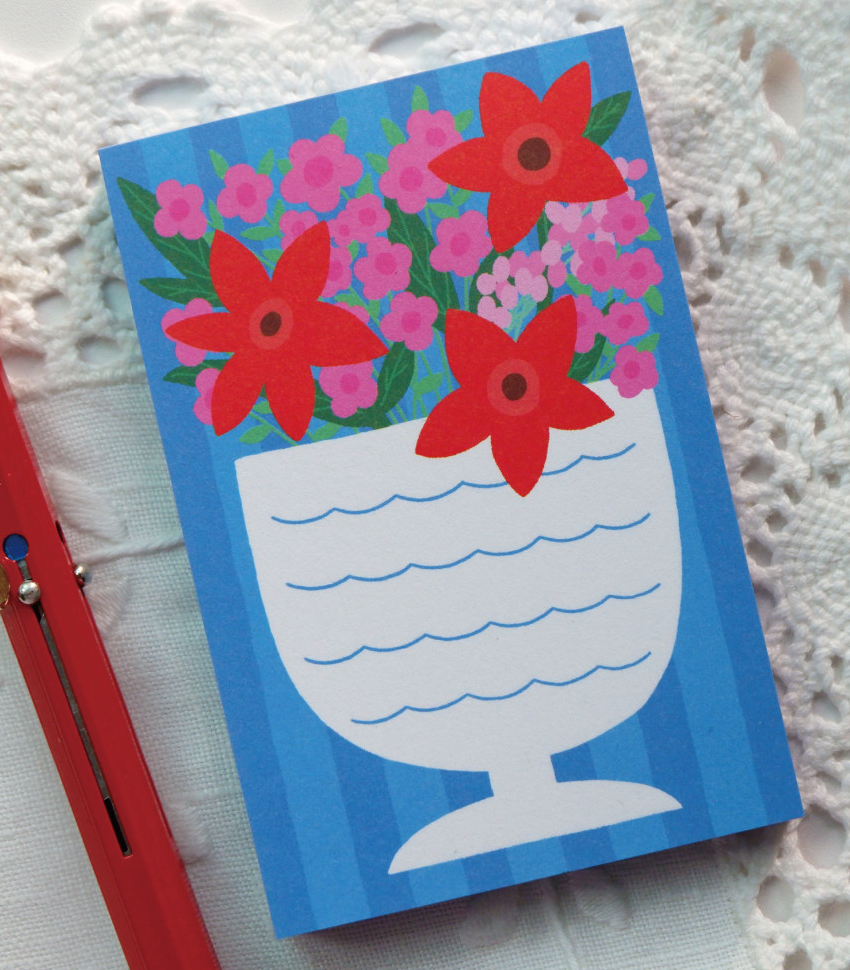 Vase of Bloom Memo Pad – Red Flower