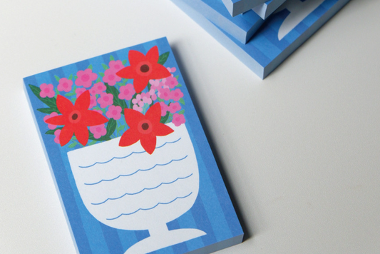 Vase of Bloom Memo Pad – Red Flower
