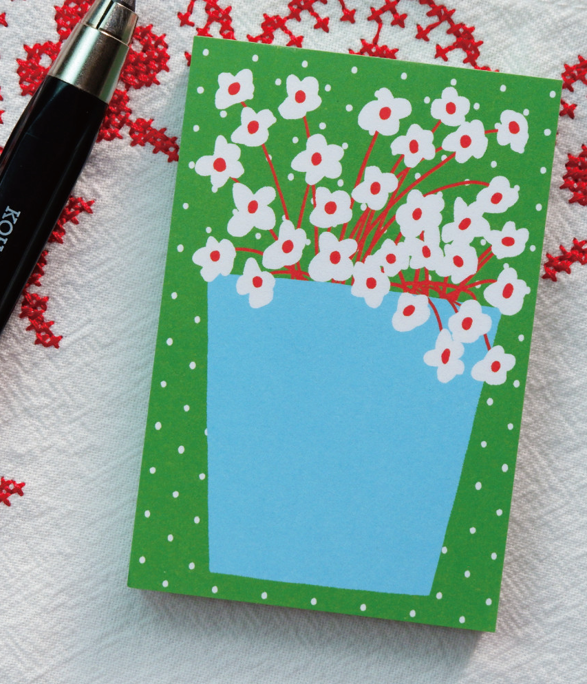 Vase of Bloom Memo Pad – White Flower