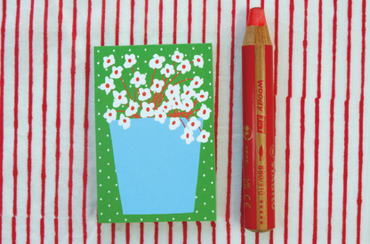 Vase of Bloom Memo Pad – White Flower