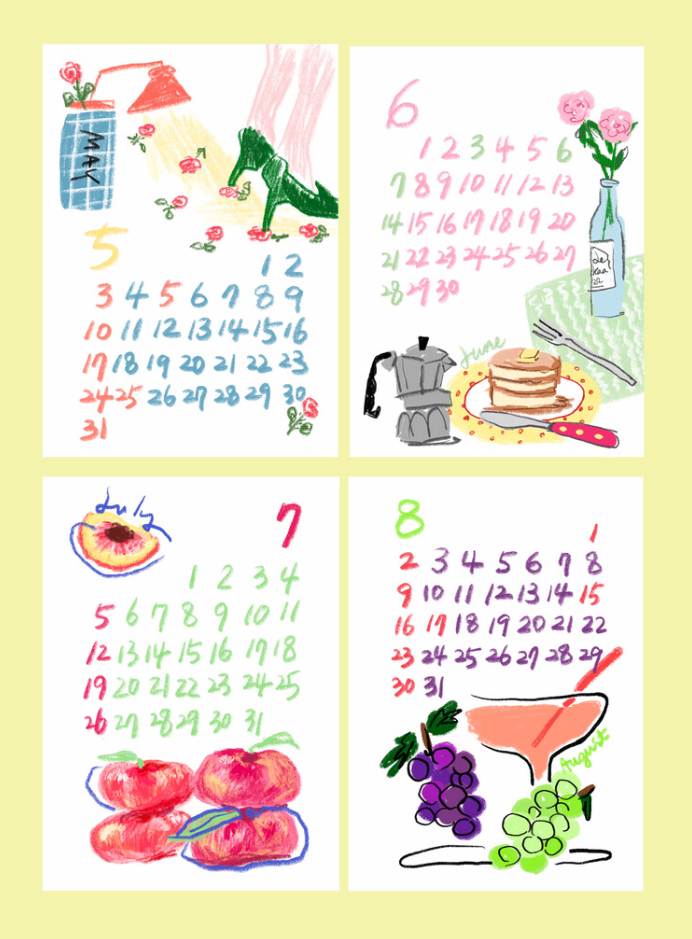 2026 Illustrated Wall Calendar (A4)