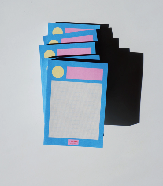 Fruit fries memo pad -  Blue Grid