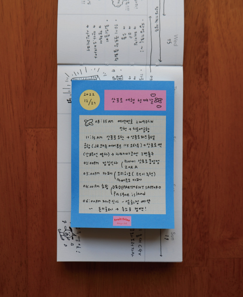 Fruit fries memo pad -  Blue Grid