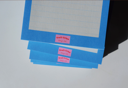 Fruit fries memo pad -  Blue Grid