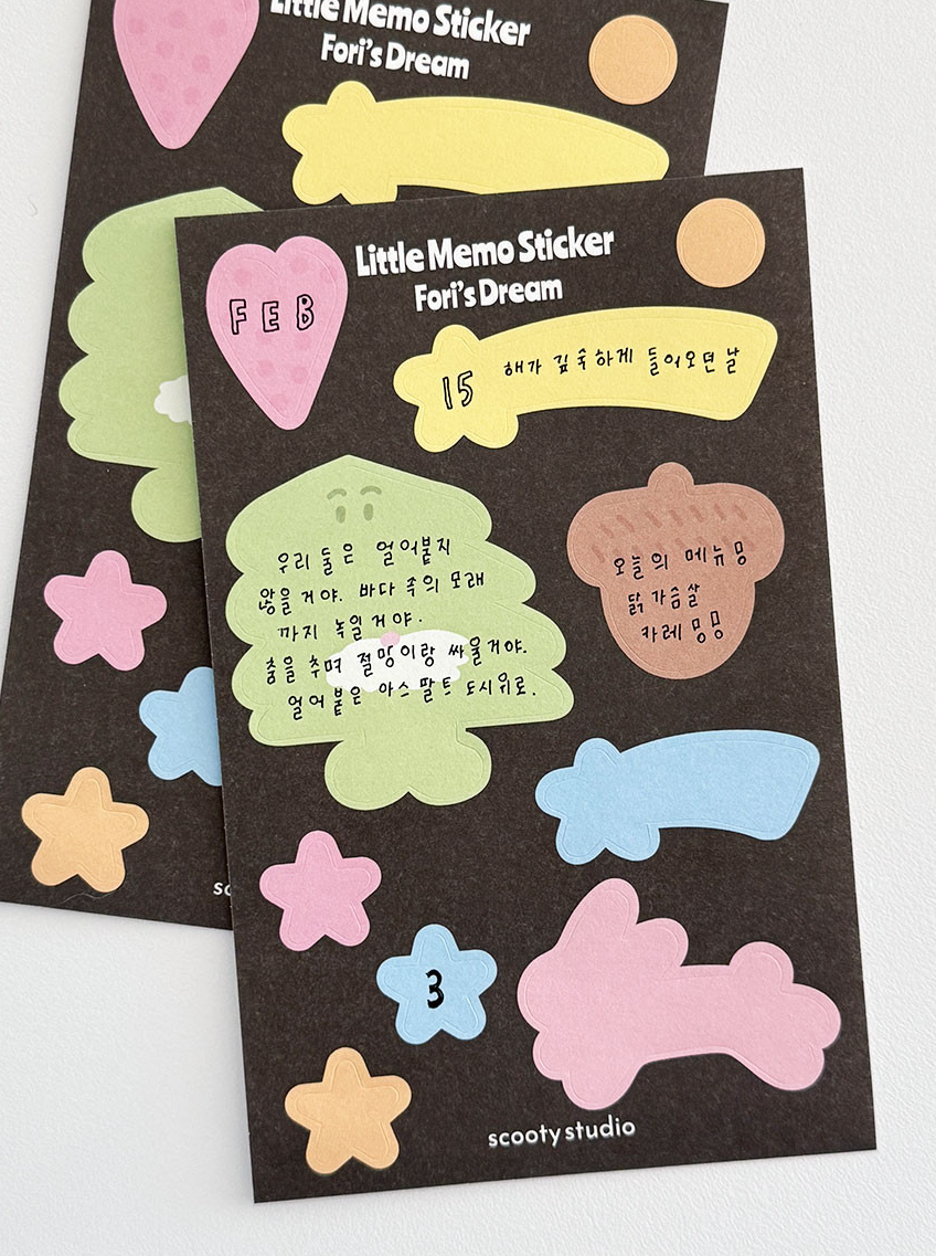 SCOOTY STUDIO - Little Memo Sticker(2 Types)