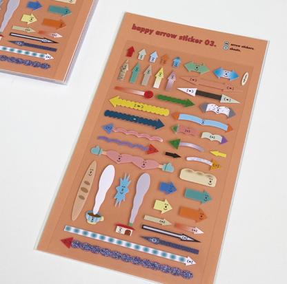 Hand in glove - Happy Arrow Sticker 03