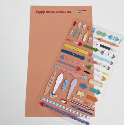 Hand in glove - Happy Arrow Sticker 03