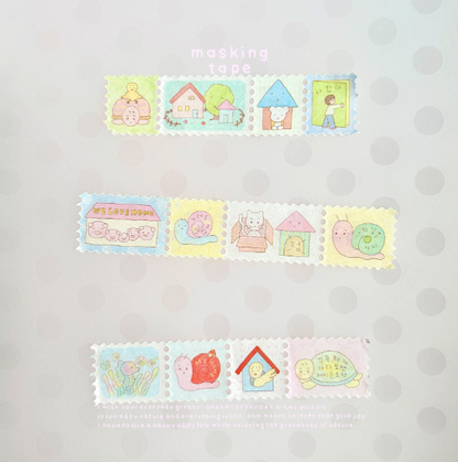 greenyeveryday - On the Way Home Stamp Cut Masking Tape