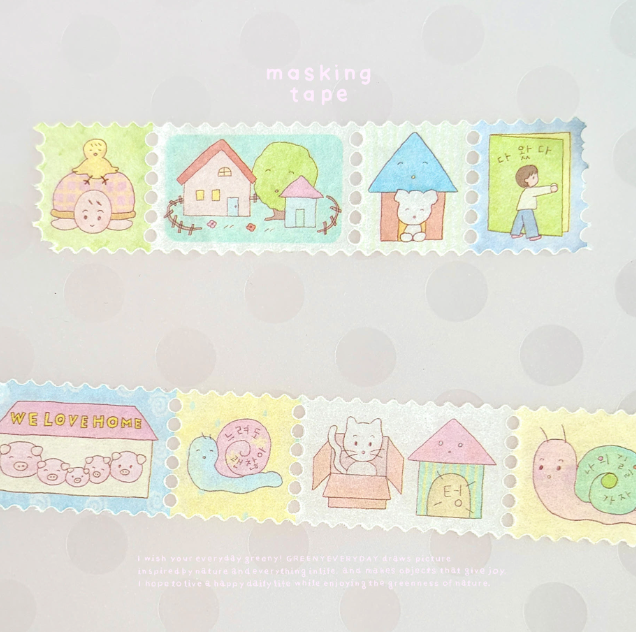 greenyeveryday - On the Way Home Stamp Cut Masking Tape
