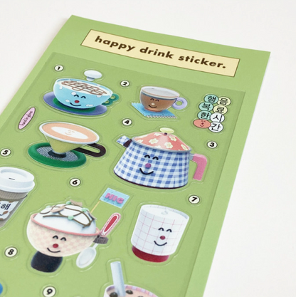 Hand in glove - happy drink sticker